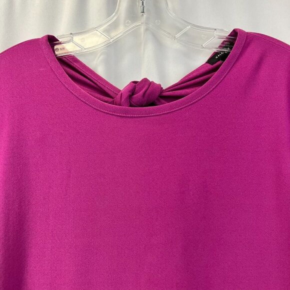 Halogen Womens Passion Short Sleeve Round Neck Tie Back Blouse Top Size Medium - Picture 4 of 10